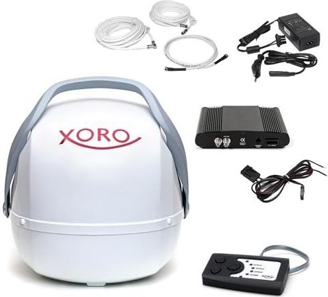 Xoro MPA 38 volautomatische mobiele satellietantenne (TWIN-LNB) wit