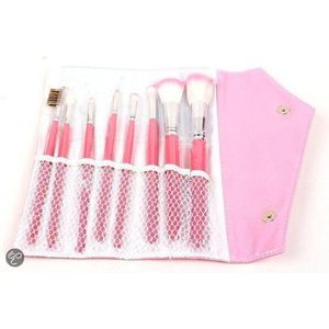 Visagie Kwastenset 8 delig - Roze - Make-up Kwastenset