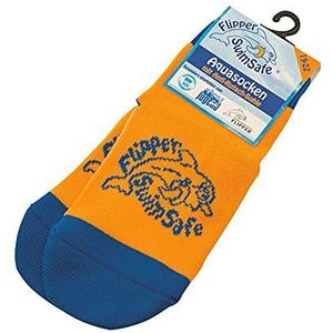 Flipper Swimsafe 1051 - Aquasokken met antislipzool in blauw-oranje, voor kinderen en peuters, maat 19 -22, ideaal voor een zorgeloos bezoek aan het zwembad