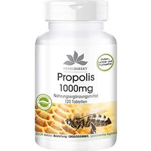 Propolis 1000mg - hoge dosering - 120 tabletten - met 3% Galangine | HERBADIREKT by Warnke Vitalstoffe - Duitse apothekerskwalitei