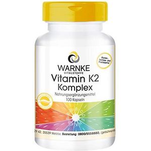 Vitamin K2 Capsules - 1250mcg - MK-4 & MK-7 - vegan - 100 Capsules | Warnke Vitalstoffe - Duitse apothekerskwalitei