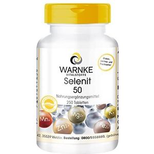 Selenium Tabletten - 50µg selenium per tablet - veganistisch - natriumseleniet - gistvrij - 250 tabletten - bulkverpakking | Warnke Vitalstoffe - Duitse apothekerskwalitei