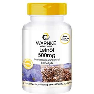 Lijnzaadoliecapsules - plantaardige omega-36-9-capsules - hoge dosering - lijnzaadolie 500mg - 100 softgels | Warnke Vitalstoffe - Duitse apothekerskwalitei