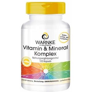 Vitamine A-Z - Multivitaminecapsules met 18 vitaminen en mineralen - HOGE DOSED - 100 capsules | Warnke Vitalstoffe - Duitse apothekerskwalitei