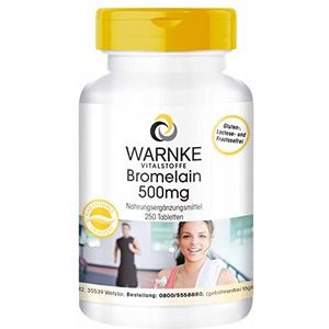 Warnke Vitalstoffe - Bromelaïne - 500mg - 250 Tabletten - Natuurlijk Ananasenzym - Veganistisch