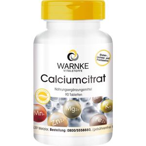 Warnke Vitalstoffe - Calciumcitraat - 300mg Calcium per Tablet - 90 Tabletten - Veganistisch