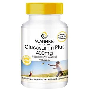 Glucosamine Capsules - Glucosamine Plus Collageen - 1200mg Glucosamine per dagdosis - hoge dosering - 90 capsules - hoge dosering | Warnke Vitalstoffe - Duitse apothekerskwalitei