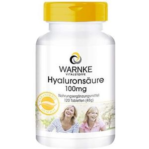 hyaluronzuur 100mg - 120 tabletten - veganistisch | Warnke Vitalstoffe - Duitse apothekerskwalitei