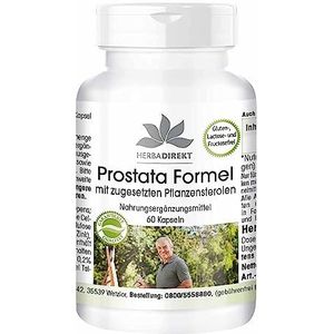 Prostaatformule met zink + selenium + Serenoa repens + bèta-sitosterol + lycopeen - 60 capsules | HERBADIREKT by Warnke Vitalstoffe - Duitse apothekerskwalitei