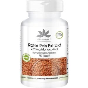 Rode Rijstcapsules - Rood Rijstextract 600mg - 180 Capsules - HERBADIREKT