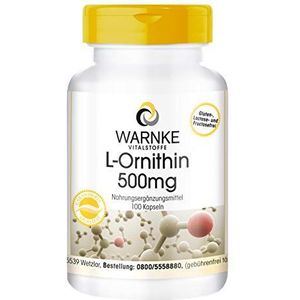 L-Ornithine Capsules - 500mg L-Ornithine per capsule - hoge dosering & veganistisch - 100 capsules - aminozuur | Warnke Vitalstoffe - Duitse apothekerskwalitei
