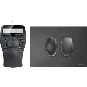 3DConnexion - SpaceMouse Enterprise Kit 2 - 3D Muis - CadMouse Pro Wireless - Inclusief USB-A / USB-C Kabel