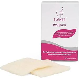 ELANEE 20 stuks 8 x 8 cm voedingswol en gevoelige huid met natuurlijke lanoline gebruiksklaar 224-00