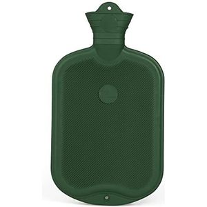 GRÜNSPECHT Warmwaterkruik van natuurlijk rubber, groot, rubber van duurzaam gecertificeerde bosbouw, geteste kwaliteit volgens BS 1970:2012, bedfles voor volwassenen, donkergroen, lange warmwaterkruik