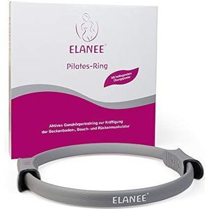 ELANEE Pilates-ring met antislip handgrepen ter versterking van bekkenbodem, buik en rug met oefenposter (709-V1)