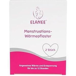 ELANEE Menstruatiewarmtepleisters, 12 uur weldadige warmte en ontspanning tijdens de menstruatie, verwarmt door contact met zuurstof, huidvriendelijk, 2 stuks (734-00)