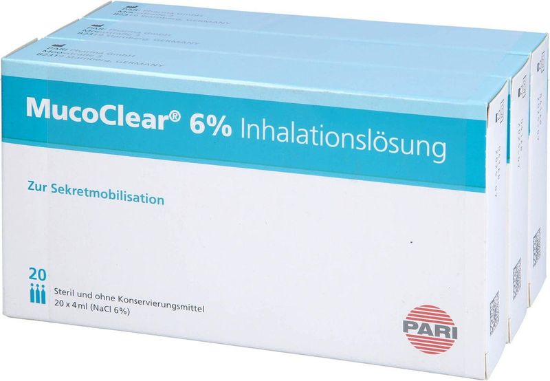Mucoclear 6% NaCl Amp 60x4ml - Slijmoplossende Inhalatieoplossing voor Luchtwegen