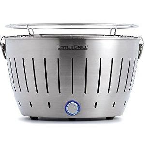 LotusGrill Classic roestvrij staal met USB-aansluiting, de rookarme houtskoolgrill