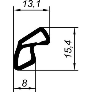 Primo 6063-2002-49 AC profielafdichting voor Voest stahlzarge kurzberger kunststof, zwart