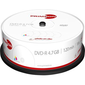Primeon 2761205 DVD-R disc 4.7 GB 25 stuk(s) Spindel Bedrukbaar