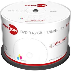 Primeon 2761206 DVD-R disc 4.7 GB 50 stuk(s) Spindel Bedrukbaar