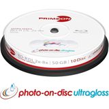 Primeon - BD-R DL - 50GB - 8x - Cakebox 10 Stuks - Glossy Waterproof Printable