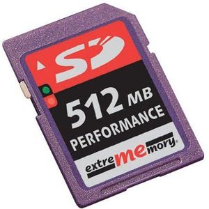 ExtreMemory Secure Digital (SD) 512MB 133x High Speed geheugenkaart (originele handelsverpakking)