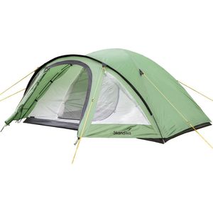 Skandika Larvik 4 koepeltent – Koepeltent voor 4 personen - Camping tent met veranda, waterdicht 3000 mm, driehoekig raam, muggennet, lichtgewicht trekking tent – 295 x 270 x 135 cm (LxBxH) - Outdoor Iglo Tent, Feesttent - groen