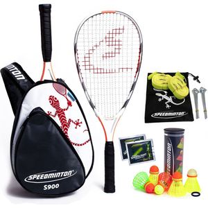 Speedminton S900 set - speedbadminton - crossminton - speed badminton set - wit/grijs/rood