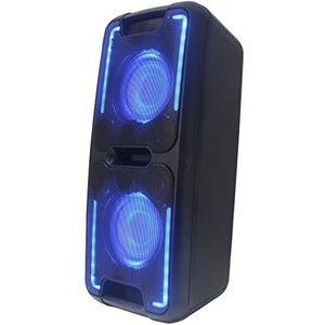 Reflexion PS08BT DJ Karaoke PA-systeem, mobiel met batterij en lichteffecten (Bluetooth, USB, AUX, microfoon, 480 Watt), zwart