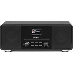 Reflexion HRA19DAB DAB-radio met cd-speler en wekkerradio (FM, DAB, DAB+, Bluetooth, AUX-ingang, hoofdtelefoonaansluiting, afstandsbediening), zwart