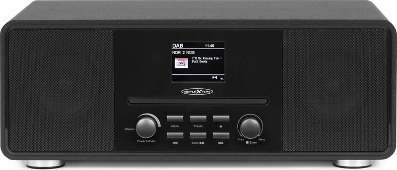 Reflexion - HRA19DAB - Wekkerradio - Zwart - DAB+ - FM - Bluetooth