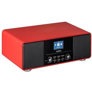 Reflexion HRA19INT DAB- en internetradio met cd-speler en wekkerradio (FM, DAB, DAB+, Bluetooth, AUX-ingang, hoofdtelefoonaansluiting, afstandsbediening), rood