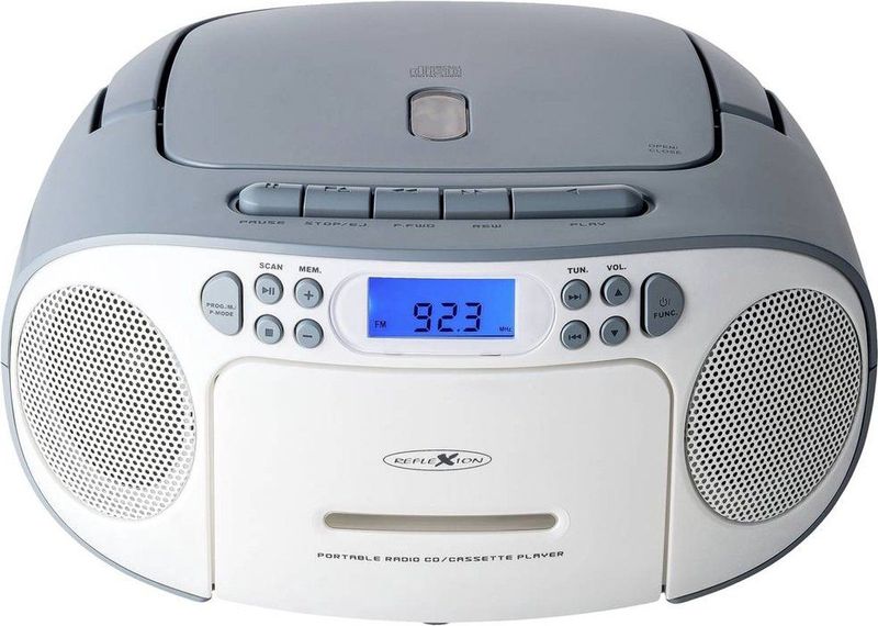 Reflexion RCR2260BL Radio/CD speler VHF (FM) AUX, CD, Cassette Blauw wit