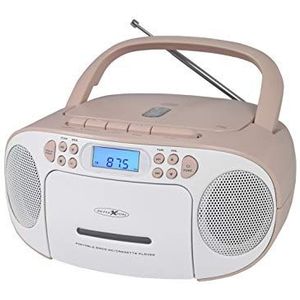 Reflexion RCR2260PK Radio/CD-speler VHF (FM) AUX, CD, Cassette Pink, Wit