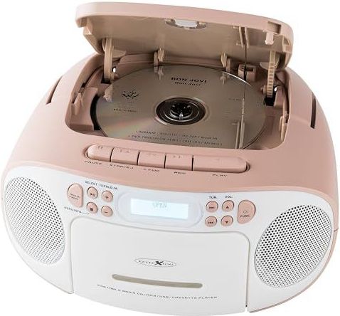 Reflexion - CD Radio Boombox - DAB+ - VHF - Wit - Roze