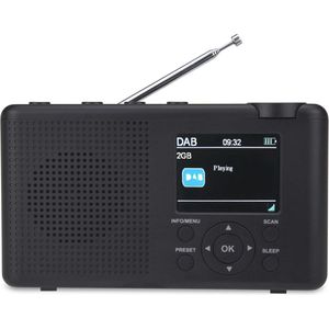 Reflexion TRA-23DAB draagbare DAB-radio met FM DAB-batterij, DAB+, RDS, kleurendisplay, Bluetooth, hoofdtelefoonaansluiting, zwart