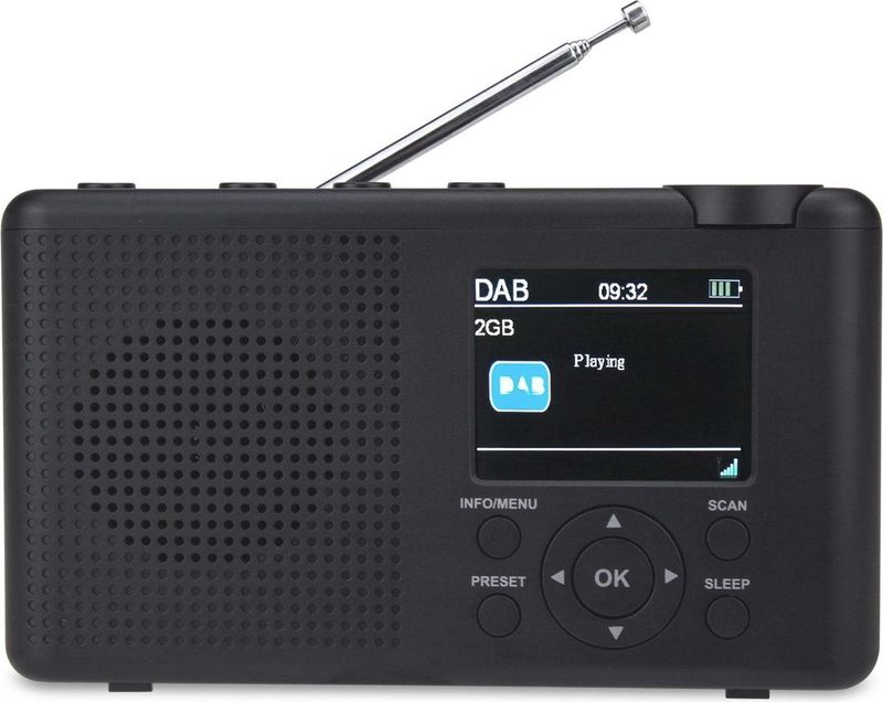 Reflexion Draagbare DAB+ en FM-radio - Antraciet/Grijs - Oplaadbare Batterij