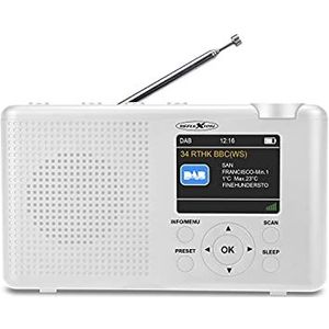 Reflexion TRA-23DAB DAB-radio, draagbaar met batterij (FM, DAB, DAB+, RDS, kleurendisplay, Bluetooth, hoofdtelefoonaansluiting) wit