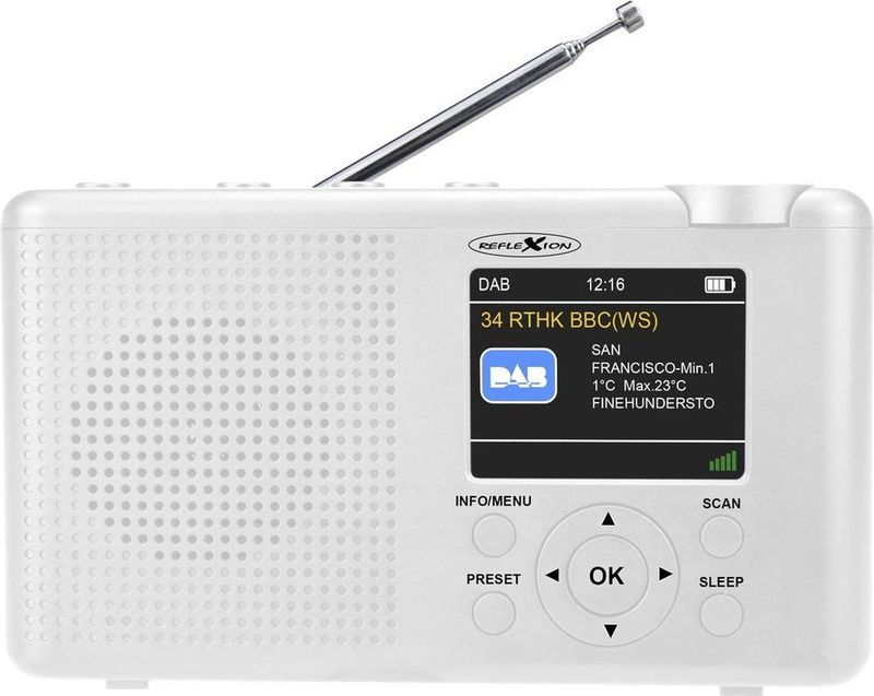 Reflexion - TRA23DAB/WH - Radio DAB+ - Wit - Oplaadbaar