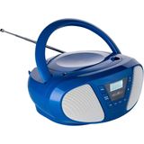 Reflexion CDR614 - Boombox met CD en FM-radio - met mobiele telefoon muziek afspelen via AUX - werkt op batterijen mogelijk - blauw