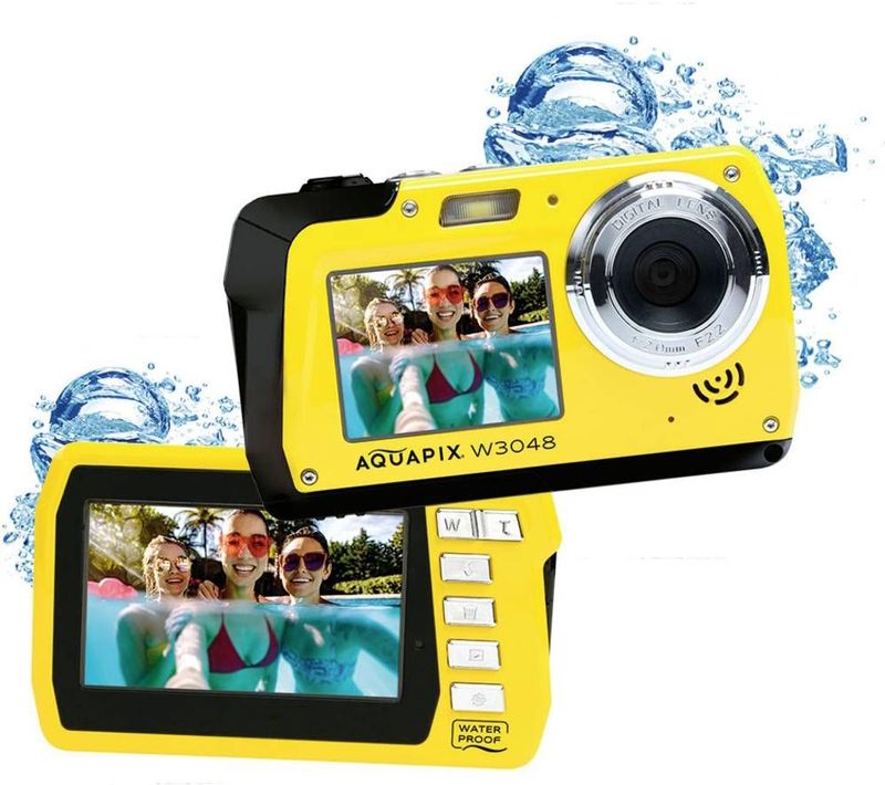 Aquapix W3048-I Edge - Digitale Onderwatercamera - Geel - Waterdicht tot 3 m