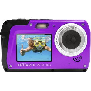 Aquapix W3048-V Edge Violet Digitale camera 48 Mpix Violet Onderwatercamera, Frontdisplay