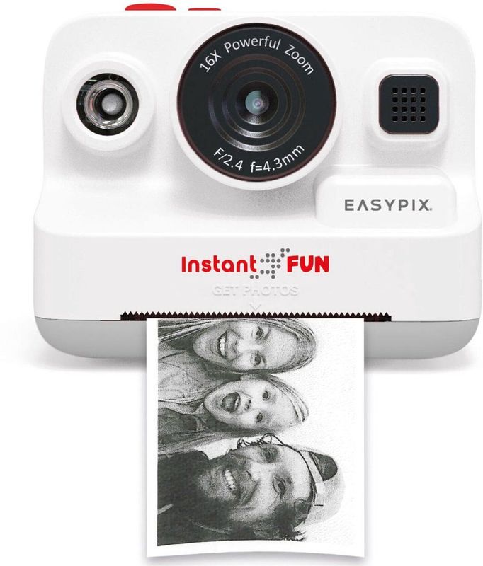 Easypix - InstantFUN - Digitale Instant Camera - Zwart - BPA-vrij Thermisch Papier
