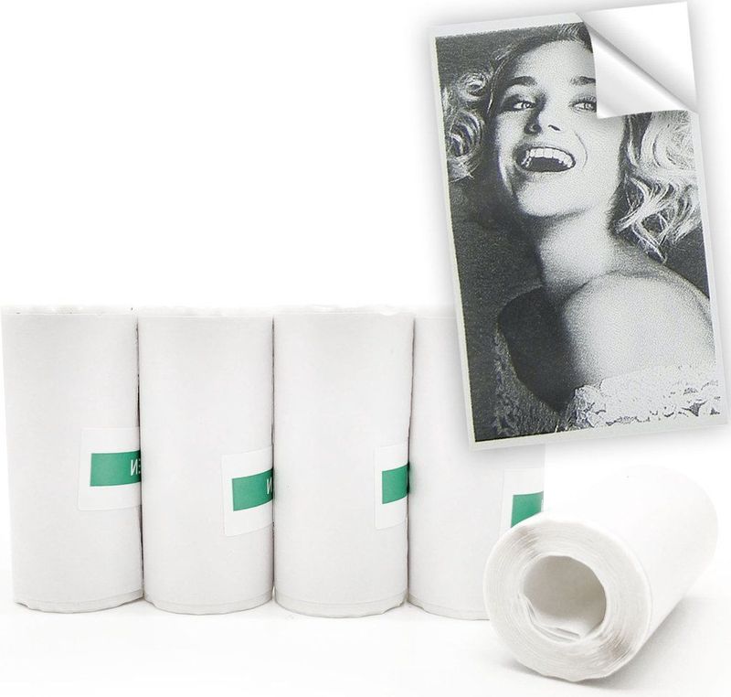 Stickerrollen - Thermisch Papier - Zwart-Wit - Set van 5 - BPA-vrij