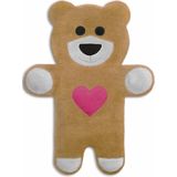 Leschi - Warmtekussen Teddy de Beer met Hart - zandkleur