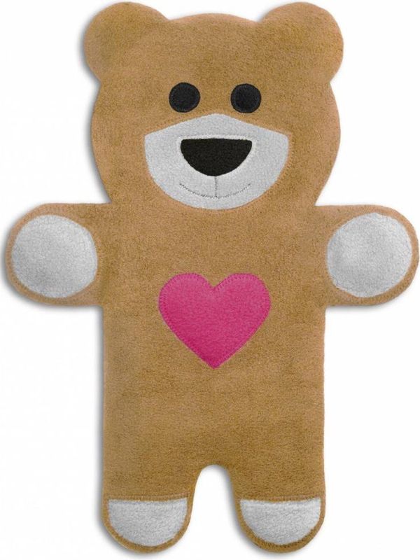 Leschi - Warmtekussen Teddy de Beer met Hart - zandkleur