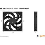 0 be quiet Lüfter Silent Wings Pro 4 140mm PWM schwarz