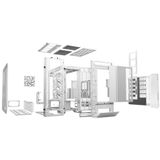 PC Behuizing - Wit - Aluminium - Ondersteunt ATX, EATX, micro ATX, Mini-ATX