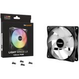 be quiet! LIGHT WINGS LX Black - Ventilatorhuis 120mm - PWM - 51.5 cfm - 1600 rpm - 25.5 dBA - ARGB LED - 4-pin PWM - zwart
